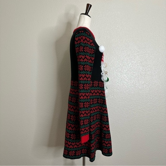 Born Famous Santa Crewneck Long Sleeves Sweater Dress, Sz Large - Picture 7 of 14